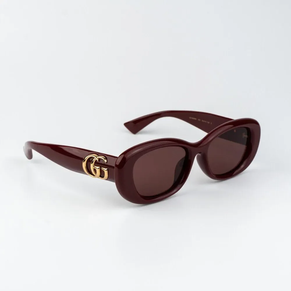 Gucci Women Sunglasses Burgundy Red Oval GG1829SK 003 NEW AUTHENTIC - Picture 3 of 11